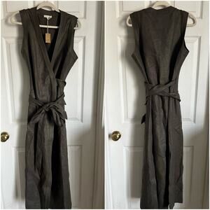 Ann Mashburn NWT Sleeveless Hallie Wrap Dress
Olive Linen Hopsack size XL
